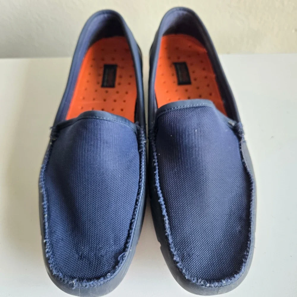 SWIMS Mens Loafers Navy Blue Orange Water‎ Resistant Boat Shoes SW-001 Size 10